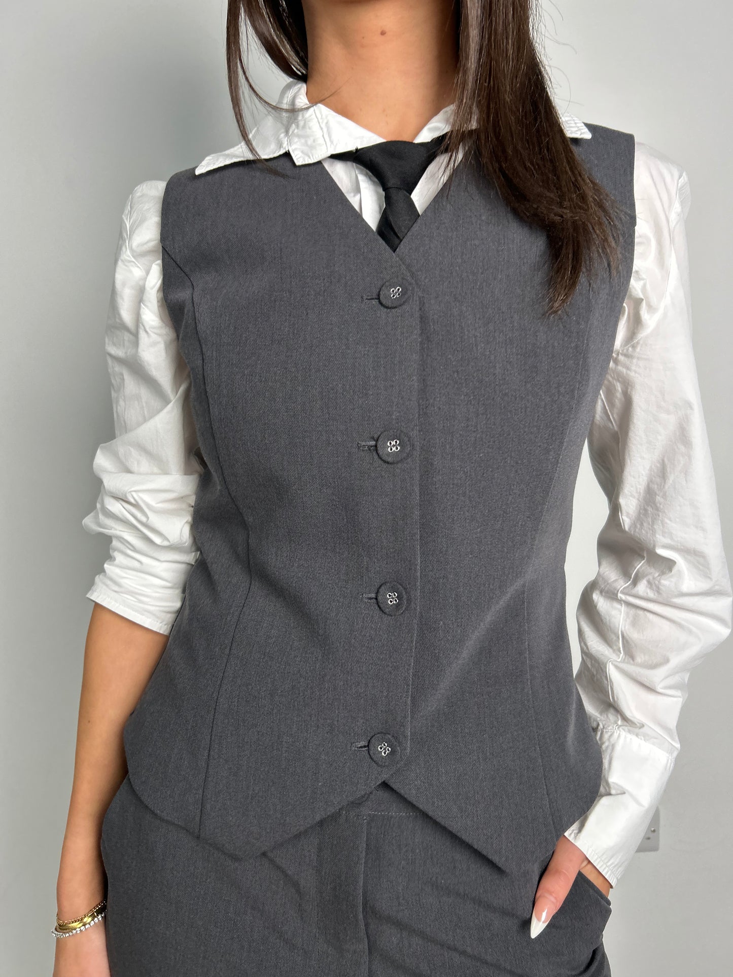 Irene Waistcoat - Charcoal grey